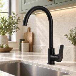 Aquanello Casa Zwarte Eenhendel Keukenmengkraan BL-1201-CS